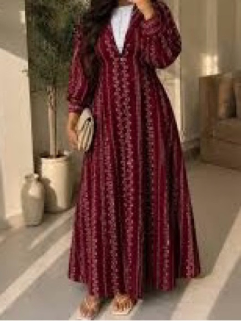 Hayden Los Angeles Maxi Dress Womens Size S Burgundy Boho Stripe Long